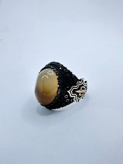 Brown agate ring