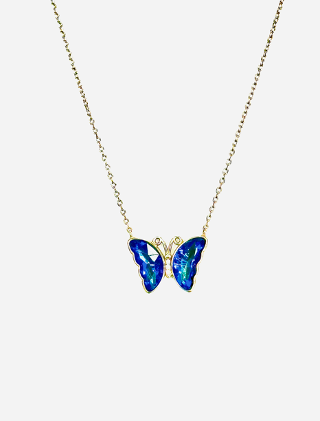 Blue Butterfly Necklace – AWAD SILVER