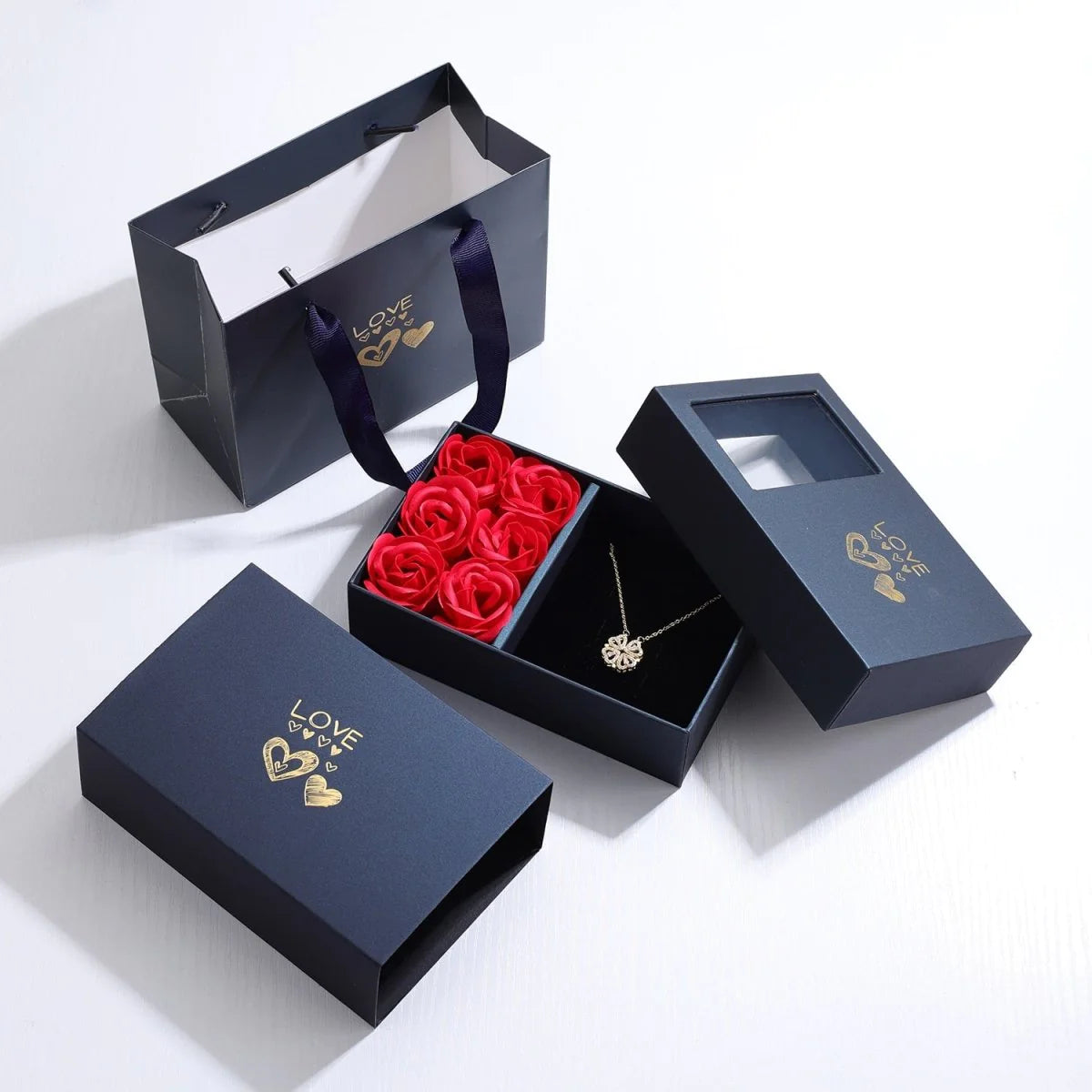 Rose flower jewelry box